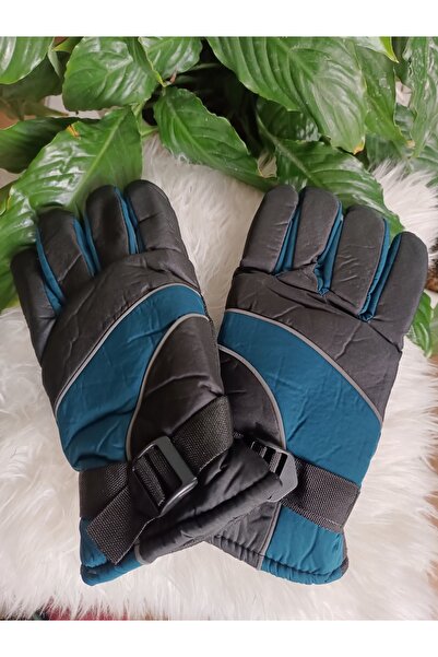 Blotch Su Geçirmez Yeşil-Siyah Renk Astarlı Yetişkin Boy Kayak ve Kar Eldiveni