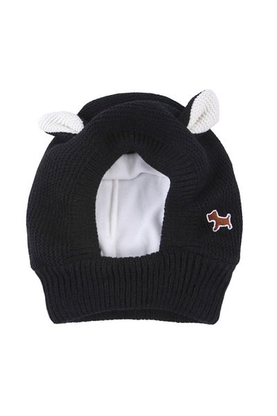Choice black Quiet Dog Ear Muffs Noise Protection Pet Ears Covers Knitted Hat Anxiety Relief Winter Warm Ea