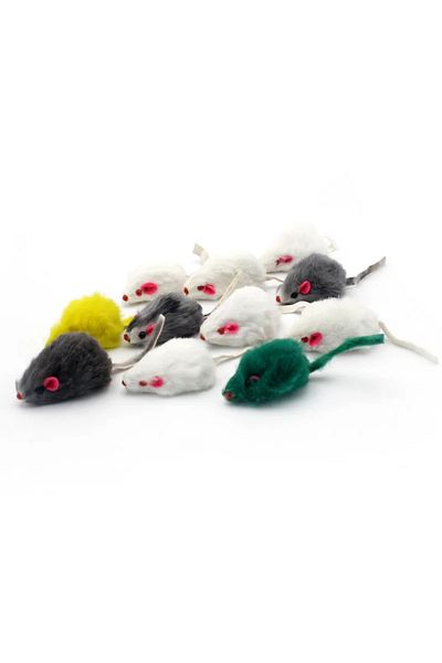 Choice 5pcs Random Color Pet Cat Toys Rabbit Fur False Mouse Feather Rainbow Mouse Toy Funny Playing Toys