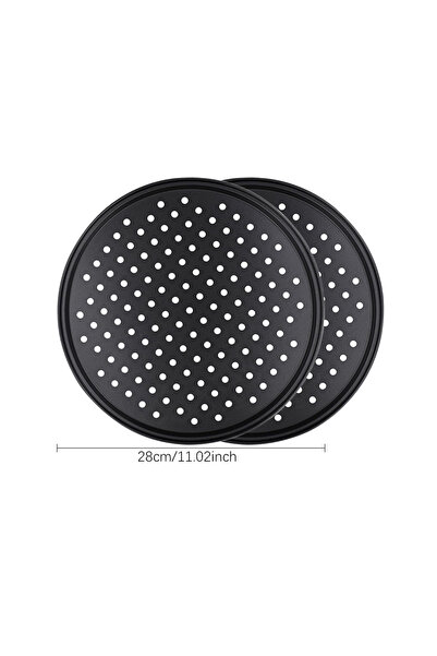 Choice صينية بيتزا مثقبة من الفولاذ الكربوني مقاس 28 سم، صينية غير لاصقة غير ...