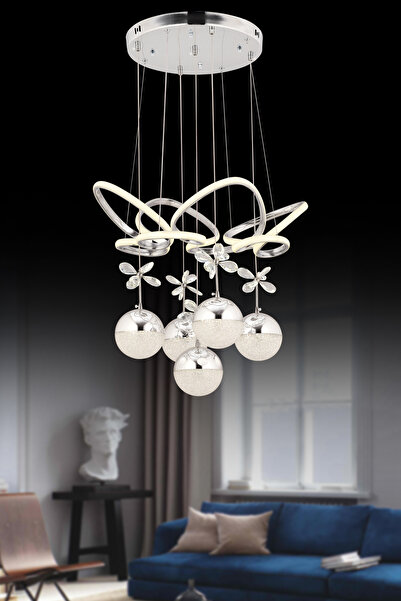 SEBA AYDINLATMA KELEBEK 5Lİ KROM ŞEKER Kumandalı ve Dimmerli (Beyaz, Sarı, Gü...