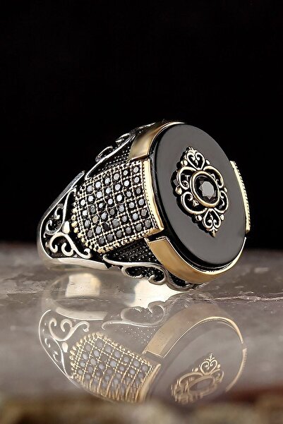 BayVog Oniks Taşlı 925 Ayar Gümüş Yüzük