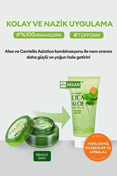 Missha Cica Aloe Kompleksi İçeren Nemlendirici Jel 300ml Premium Cica Aloe Soothing Gel