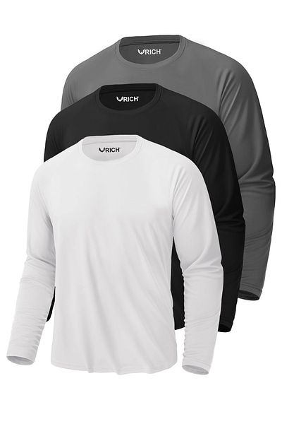 Rich Ανδρικό μπλουζάκι 3 Pack Basic μακρυμάνικο T-shirt Athlete Body
