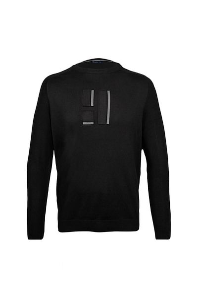 Hatemoğlu Black Regular Fit Crew Neck Cotton Knitwear Sweater