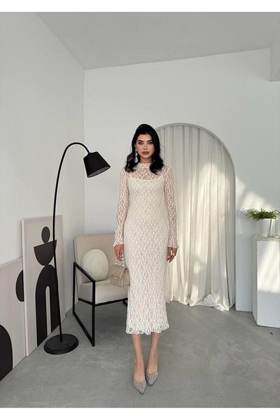 conconmoda Dina Midi Dress with Lace Lining
