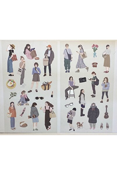 Concord Daily Life Young Woman 4 adet Sticker Çıkartma