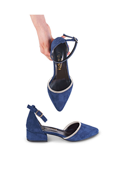 Ayalbuzenne lacivert taşlı lüks süvet 5 pont