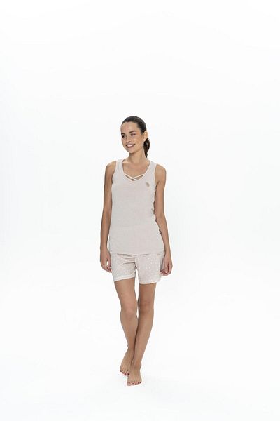 U.S. Polo Assn. Us Polo 50% Cotton 50% Modal Γυναικείο μπλουζάκι με λουράκι Σετ σορτς