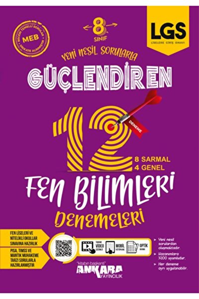 Ankara Yayıncılık 8. Sınıf Lgs Fen Bilimleri Güçlendiren12 Deneme