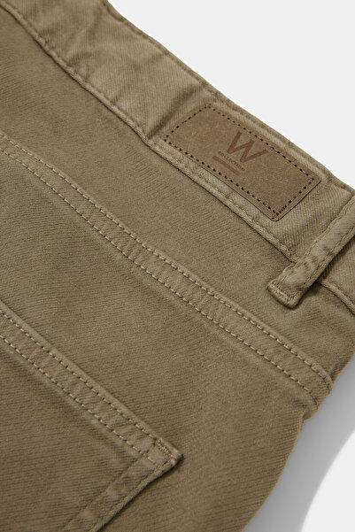 W Collection Khaki Pipe Leg Diagonal Striped Sports Pants