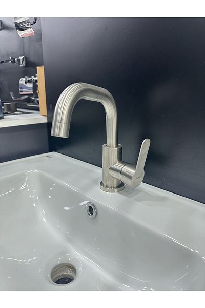 FLEKO Inox High (Swan) Sink Mixer (Matt Chrome)
