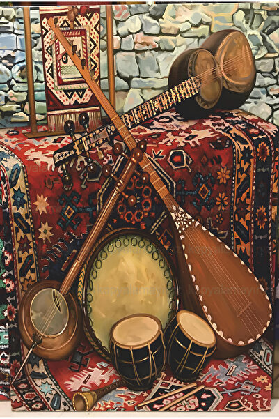 Hayat Poster türkiye anadolu halk müziği sazları enstrümanları çalgıları otan...