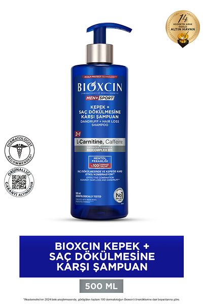 Bioxcin 500 ml šampon proti vypadávání vlasů - L-karnitin, kofein, biocomplexb11, proti lupům, pánské sporty