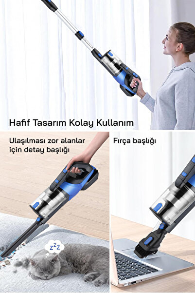 Sinbo Svc-8618 Bldc Motorlu Dikey Kablosuz Şarjlı Led Aydınlatmalı Süpürge