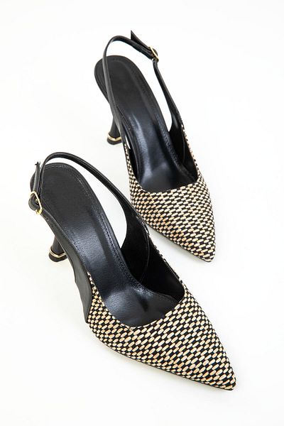 SOHO Black-Beige Women's Classic Heeled Shoes 20271