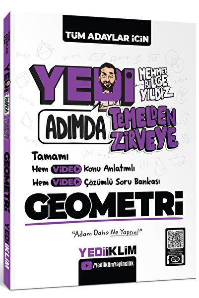 Yediiklim Yayınları Tüm Adaylar için Adımda Temelden Zirveye Geometri Video Konu Anlatımlı Video Çözümlü Soru Bankası