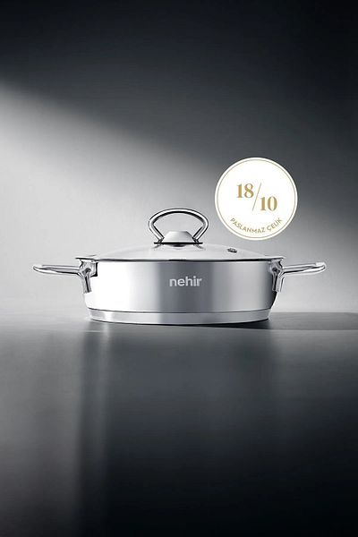 Nehir Silver 4 Piece Stainless Steel Sahan Set (18-20 cm)