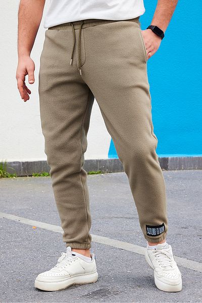 Trendyol Collection Khaki Regular/Normal Cut Gummibein Warme Anti-Pilling-Fleece-Jogginghose TMNAW22EA0438