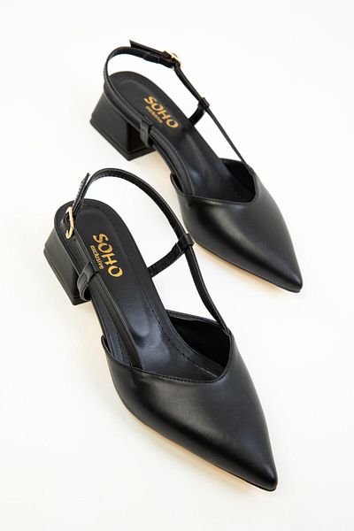 SOHO Schwarze klassische Damenschuhe mit Absatz 20286