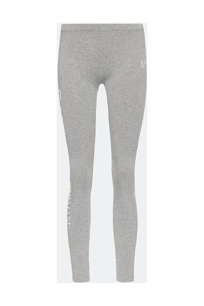 EA7 Women's Gray Printed Cotton Leggings 8Ntp63 Tj01Z 0905