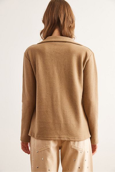 Olalook Women's Camel Polo Neck Thessaloniki Blouse Blz- 19002810