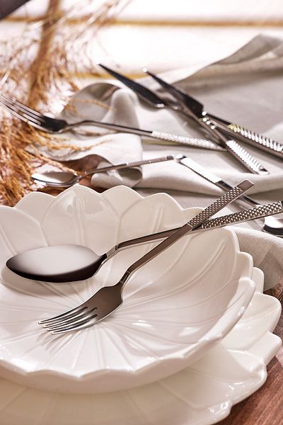 Emsan Side 84 Piece Luxury Boxed Fork Spoon Knife Set for 12 Persons