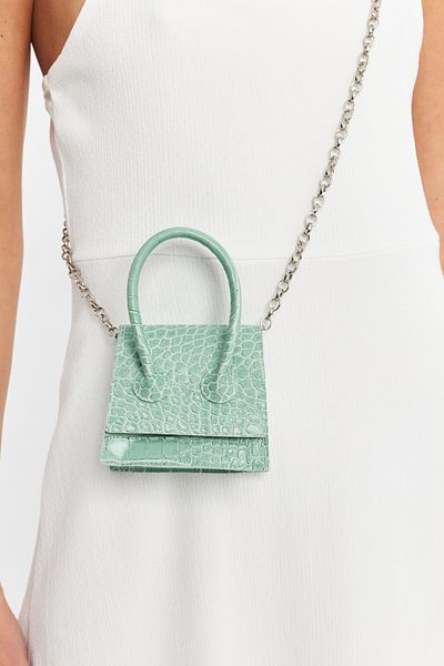 Cool & Sexy Mintfarbene Damen-Mikrotasche mit Kettenriemen BE459