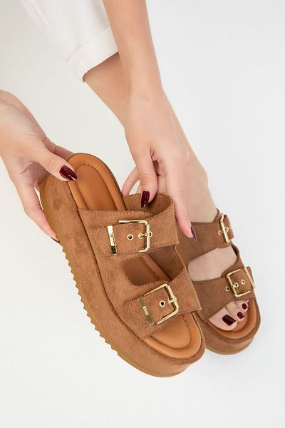 SOHO Dámské pantofle Tan Suede – model 20251