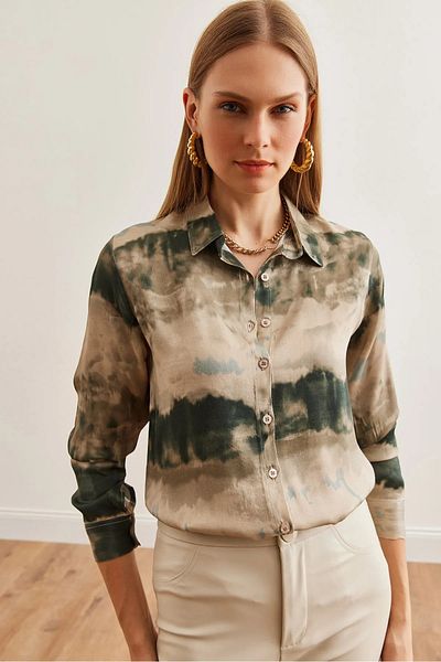 Olalook Damen Stein Batik Shirt GML-19000564