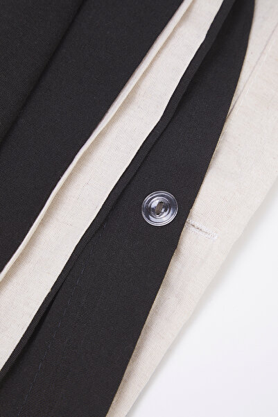 TRENDYOLMİLLA HOME Double Sided Easy-Iron Duvet Cover Set - Black/Beige 200X220Cm Tphss25Ckn00009