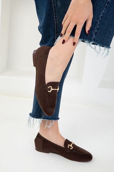 SOHO Braune Wildleder-Ballerinas für Damen 20203