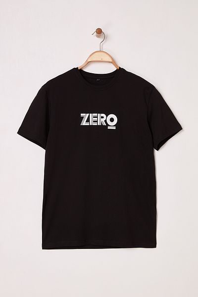 Trendyol Collection Μαύρο T-Shirt Regular Cut Zero Printed 100% βαμβάκι TMNSS25TS00121