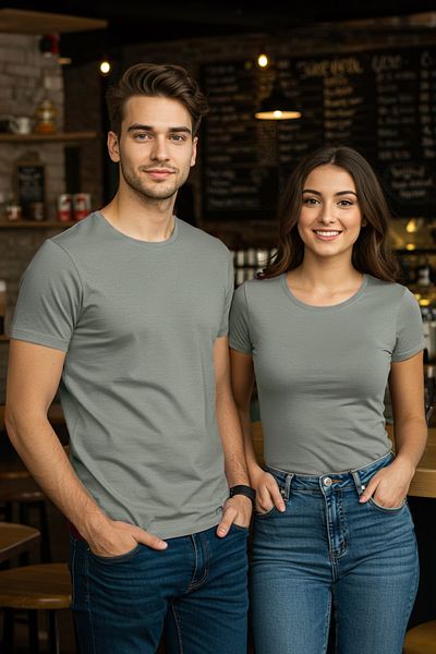 Trendyol Collection Graues Slim/Fit-T-Shirt aus 100 % Baumwolle mit Rundhalsausschnitt TMNSS19BO0001