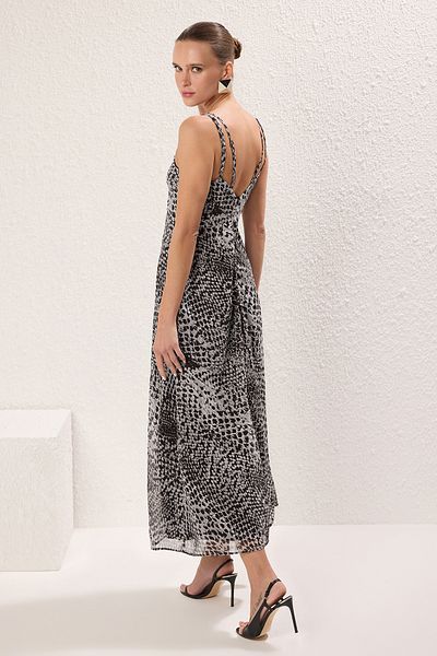 Trendyol Collection Czarna etniczna długa sukienka tkana Twoss23El00989