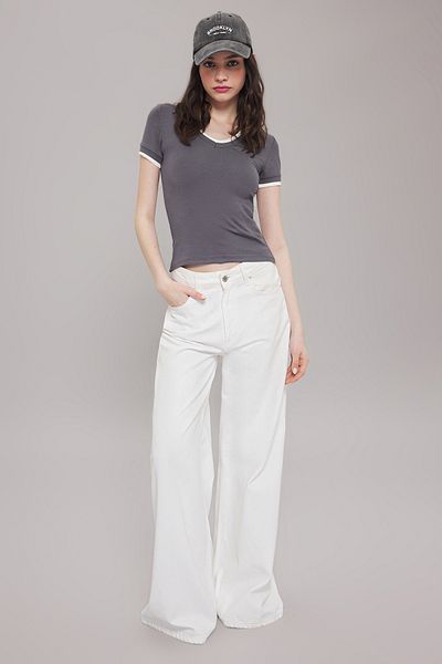 Trendyol Collection Πλεκτή μπλούζα με ελαστική εφαρμογή - Ανθρακί Color Block TWOSS25BZ00122