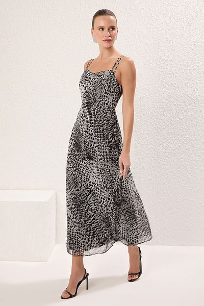 Trendyol Collection Czarna etniczna długa sukienka tkana Twoss23El00989