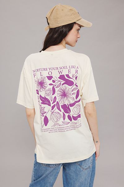 Trendyol Collection Kő elöl és hátul nyomott túlméretes/széles szabású kötött póló TWOSS25TS00120
