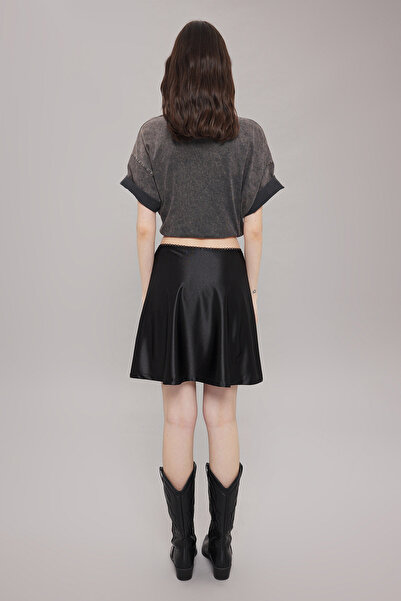 Trendyol Collection Black a Line/Bell Cut Mini Skirt Twoss25Et00065