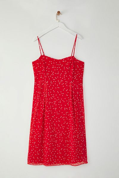 Trendyol Curve Red Chiffon Woven Plus Size Dress