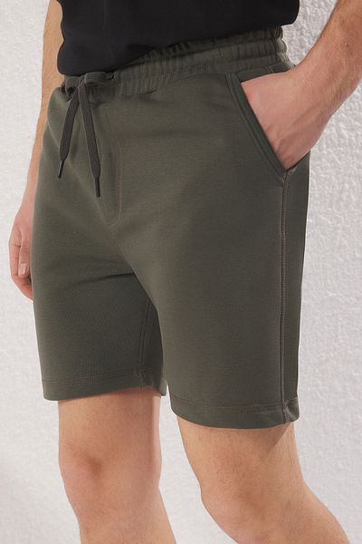 Trendyol Collection Khaki Karyoka Stitched Basic Shorts & Bermudas - Regular Fit Tmnss25Sr00021