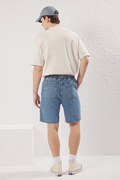 Trendyol Collection Blue Regular Fit Denim Shorts & Bermudas Tmnss25Sr00032