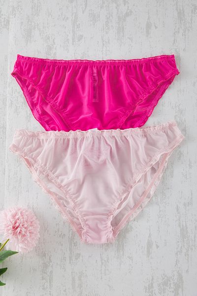 Trendyol Curve Flieder-Rosa 2er-Pack Tüll-Slips in Übergröße