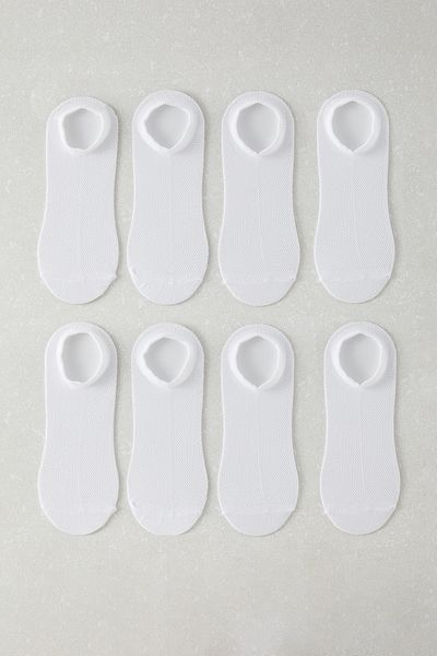 Trendyol Collection Set mit 8 weißen Unisex-Sommersocken aus Baumwolle – TMNSS25CO00016