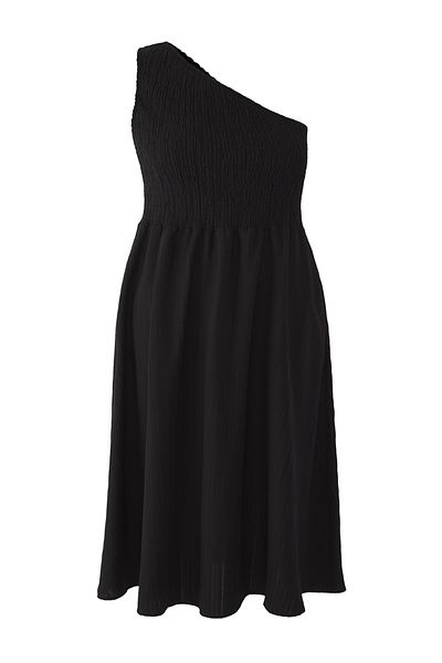 Trendyol Curve Μαύρο Crinkle Woven Plus Size Φόρεμα