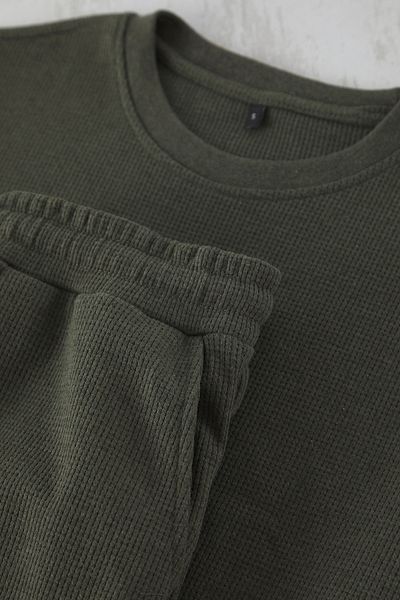 Trendyol Collection Khakifarbener, übergroßer/breit geschnittener, strukturierter Trainingsanzug TMNSS25EM00010