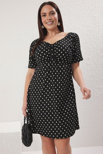 Trendyol Curve Black Crepe Knit Plus Size Dress