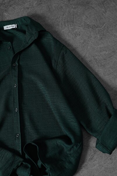 Slatra Erkek Nefti Oversize Sofia İnce Keten Gömlek