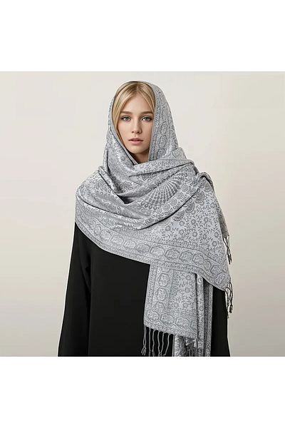 PA Paisley Pattern Women's Scarf, Soft and Warm Shawl with Long Fringes,Winter/Fall Collection,Deep Red