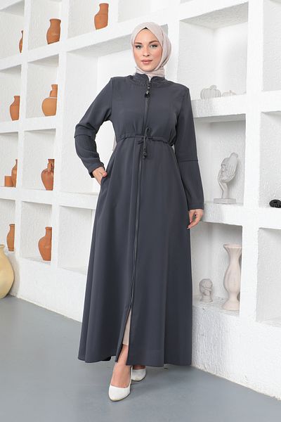 Tesettür Dünyası Bindet Taille Hijab Abaya Tsd230342 Anthrazit